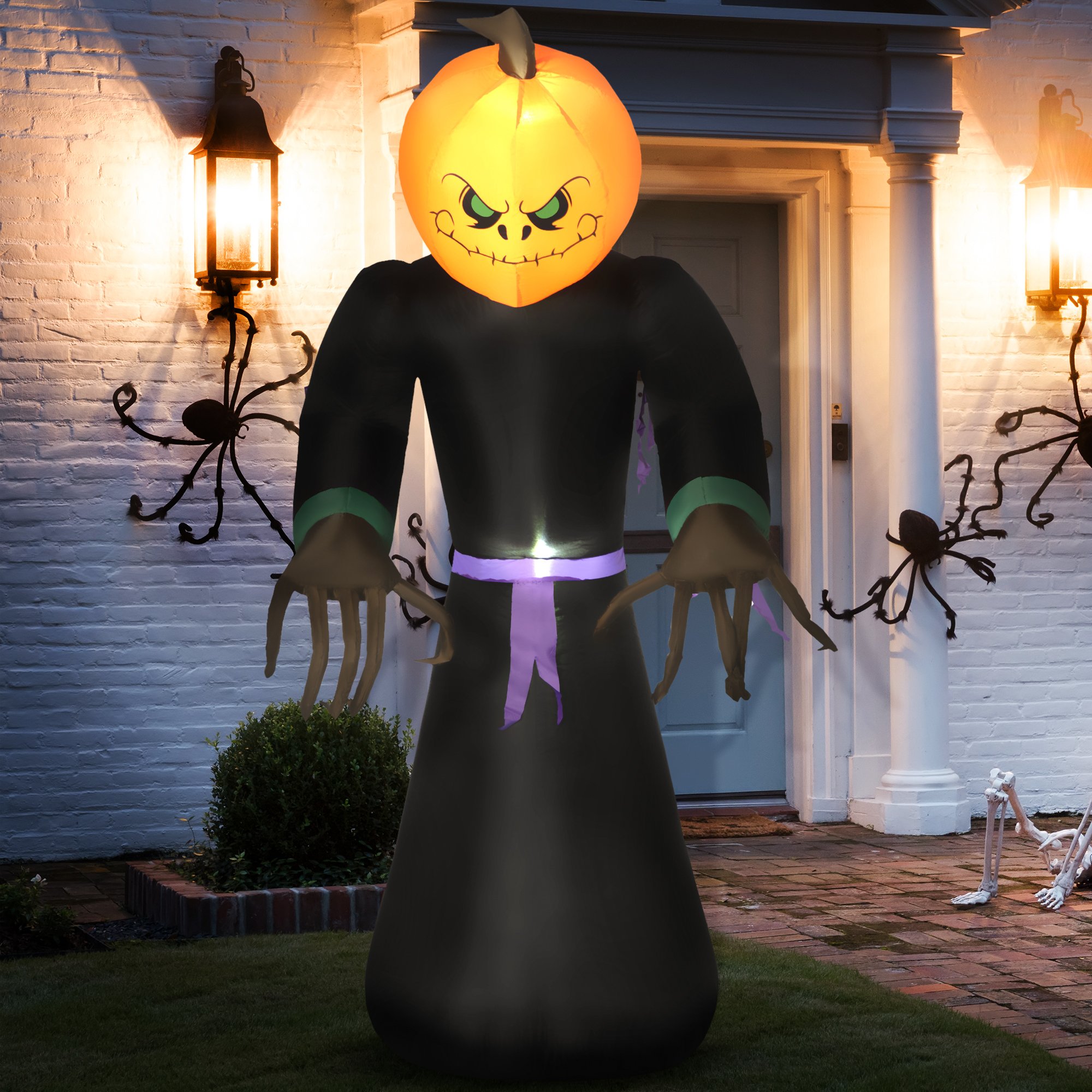 HOMCOM 7ft Halloween Pumpkin Ghost Inflatable Decoration