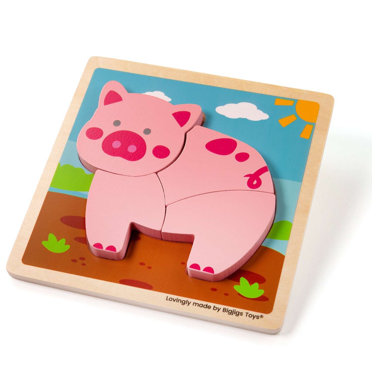Bigjigs Toys Chunky Lift Out Pig Puzzle - 10 Months +