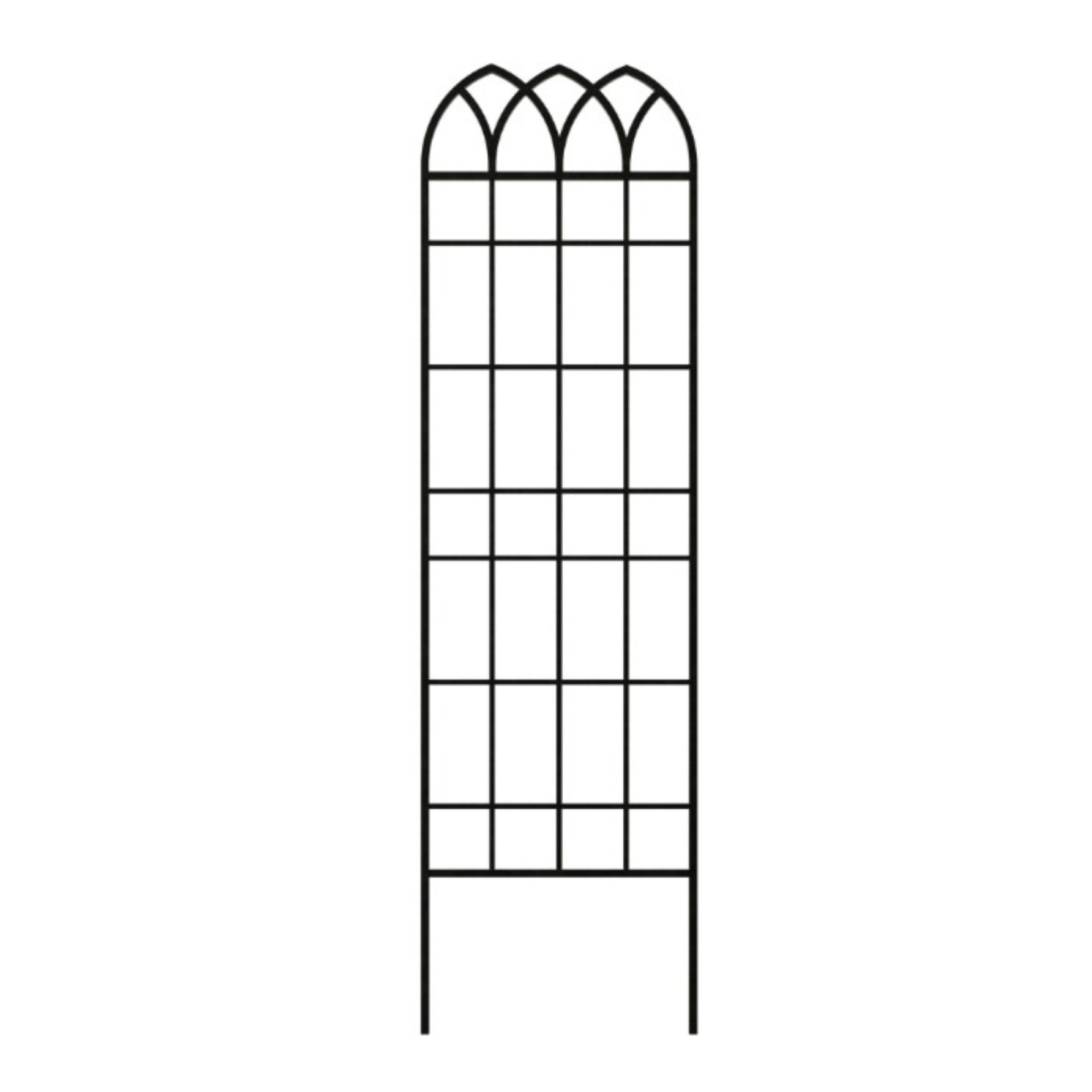 Primrose Gothic Archway Metal Garden Trellis Plant Support in Black - 183cm