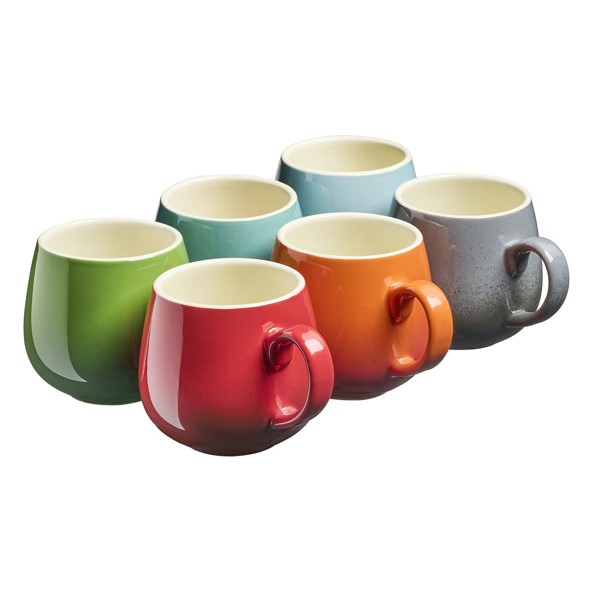 Cooks Professional 6 Piece Colourful Round Mug Set 350ml - Multicolour