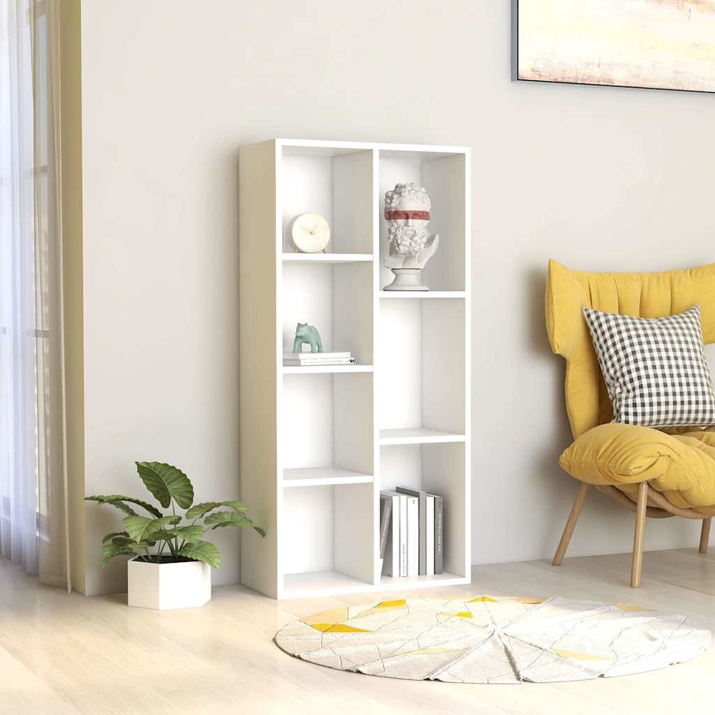 Walplus Engineered Wood Book Cabinet - White - 50 x 25 x 106 cm