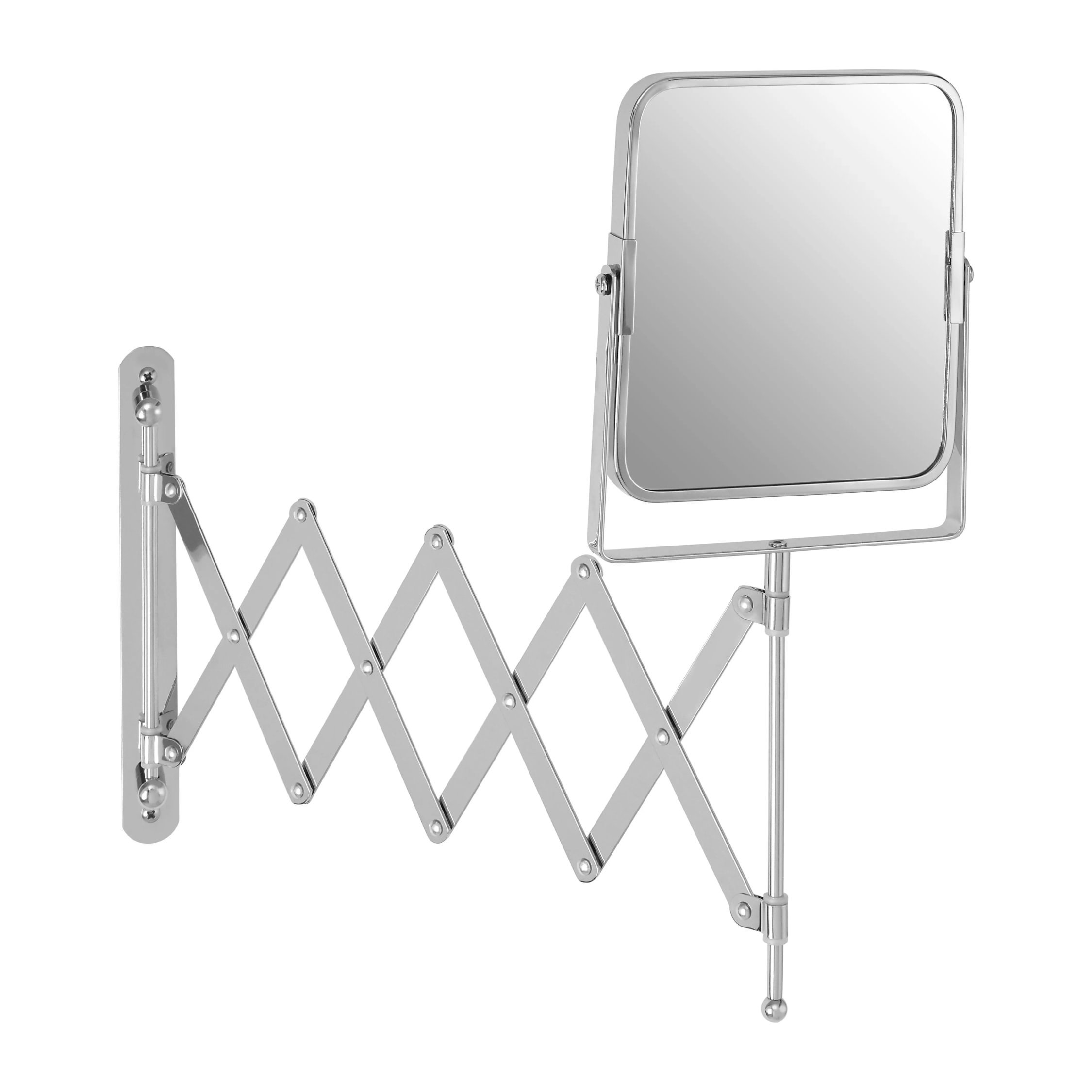 Orsina Cassini Wall Mounted Extending Square Mirror – Silver