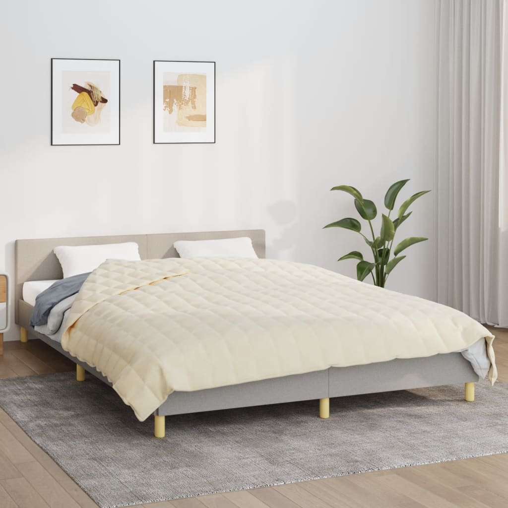 Walplus 15 kg Polyester Weighted Blanket - Light Cream - 220 x 230 cm