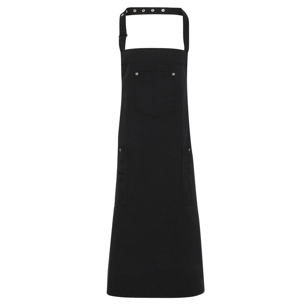 Premier Unisex Adult Twill Chino Full Apron - Black