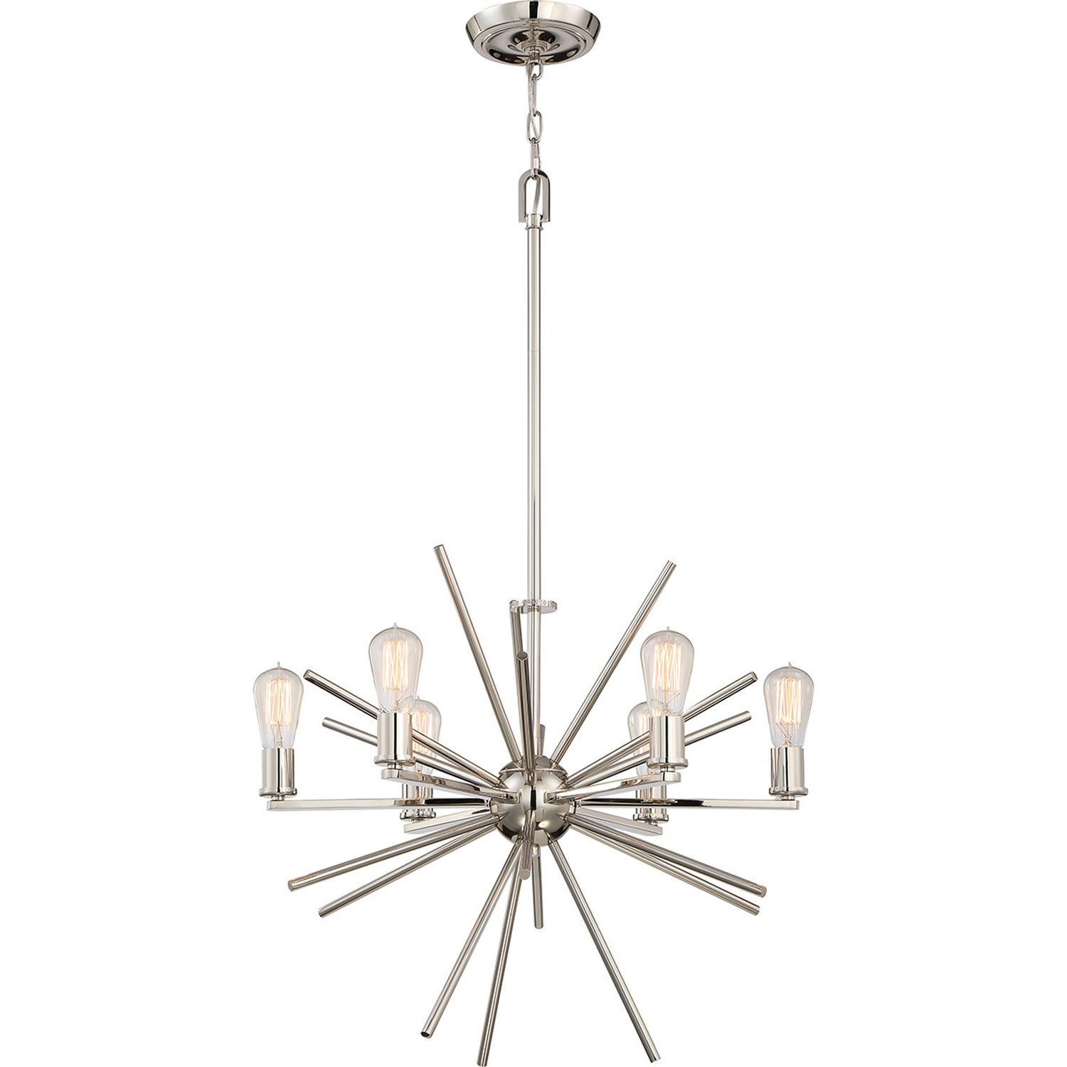 Elstead Carnegie 6 Arm Chandelier - Silver