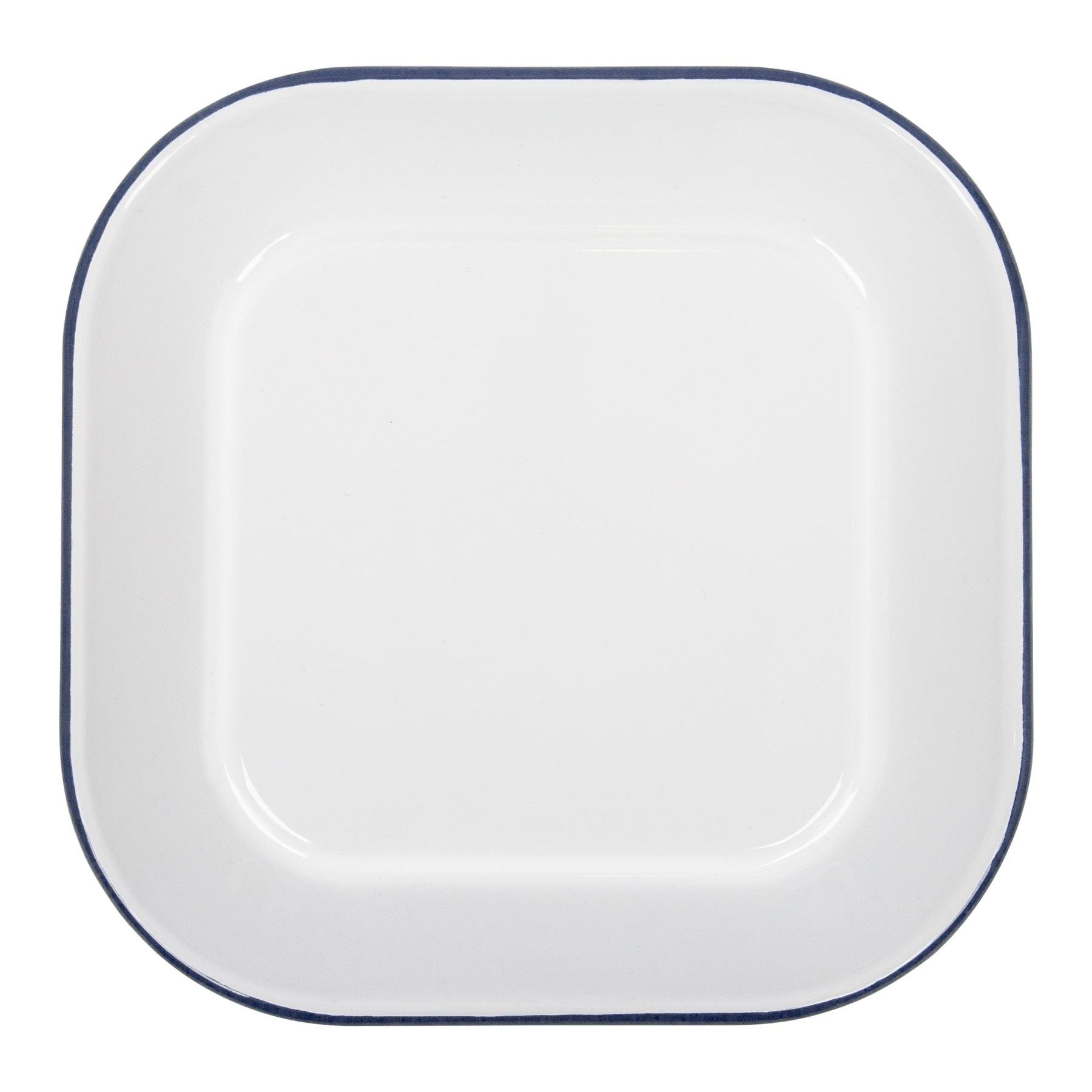 Argon Tableware White Square Enamel Baking Tray - Blue
