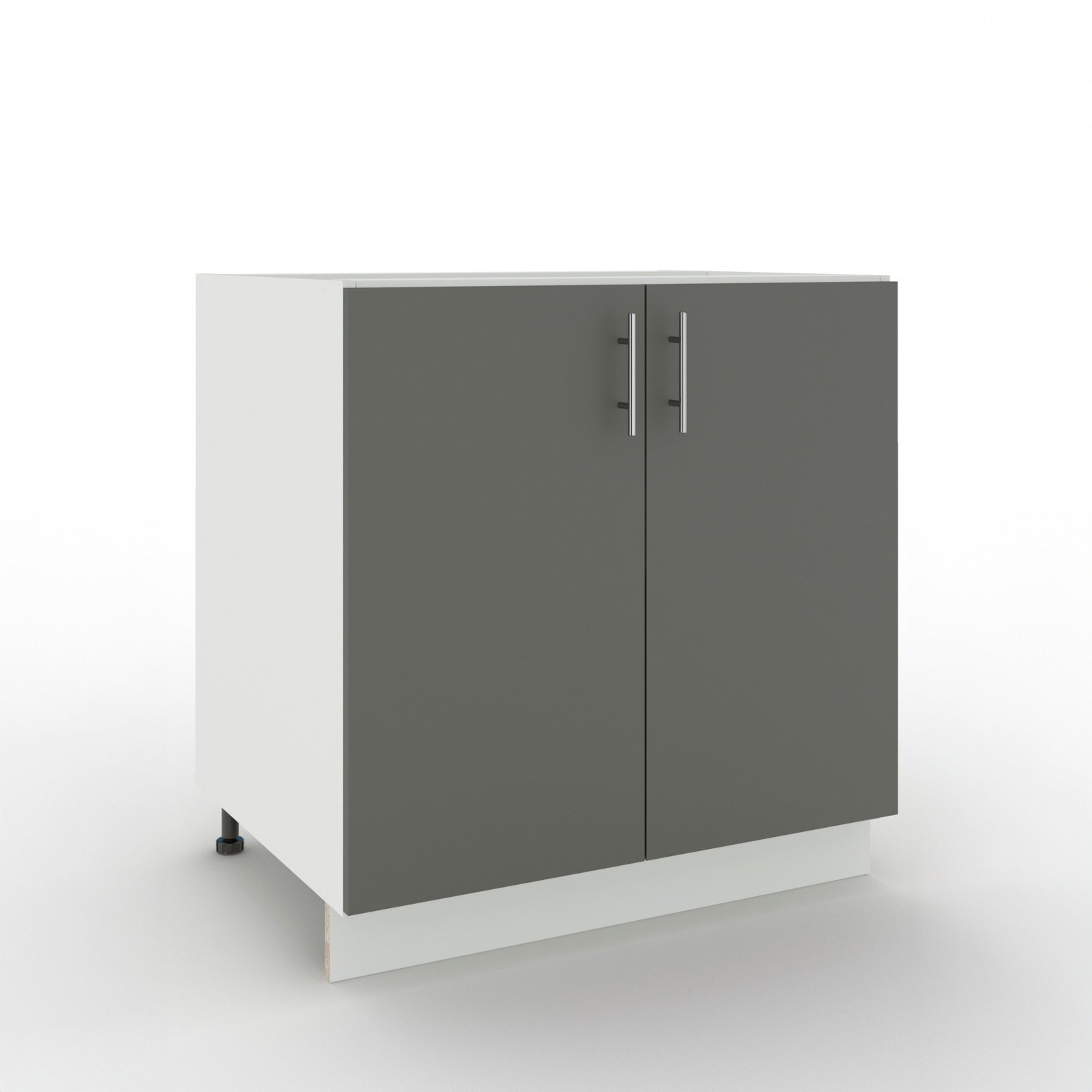 JD Greta 800mm Adjustable Leg Base Cabinet with 2 Doors - Grey Matt