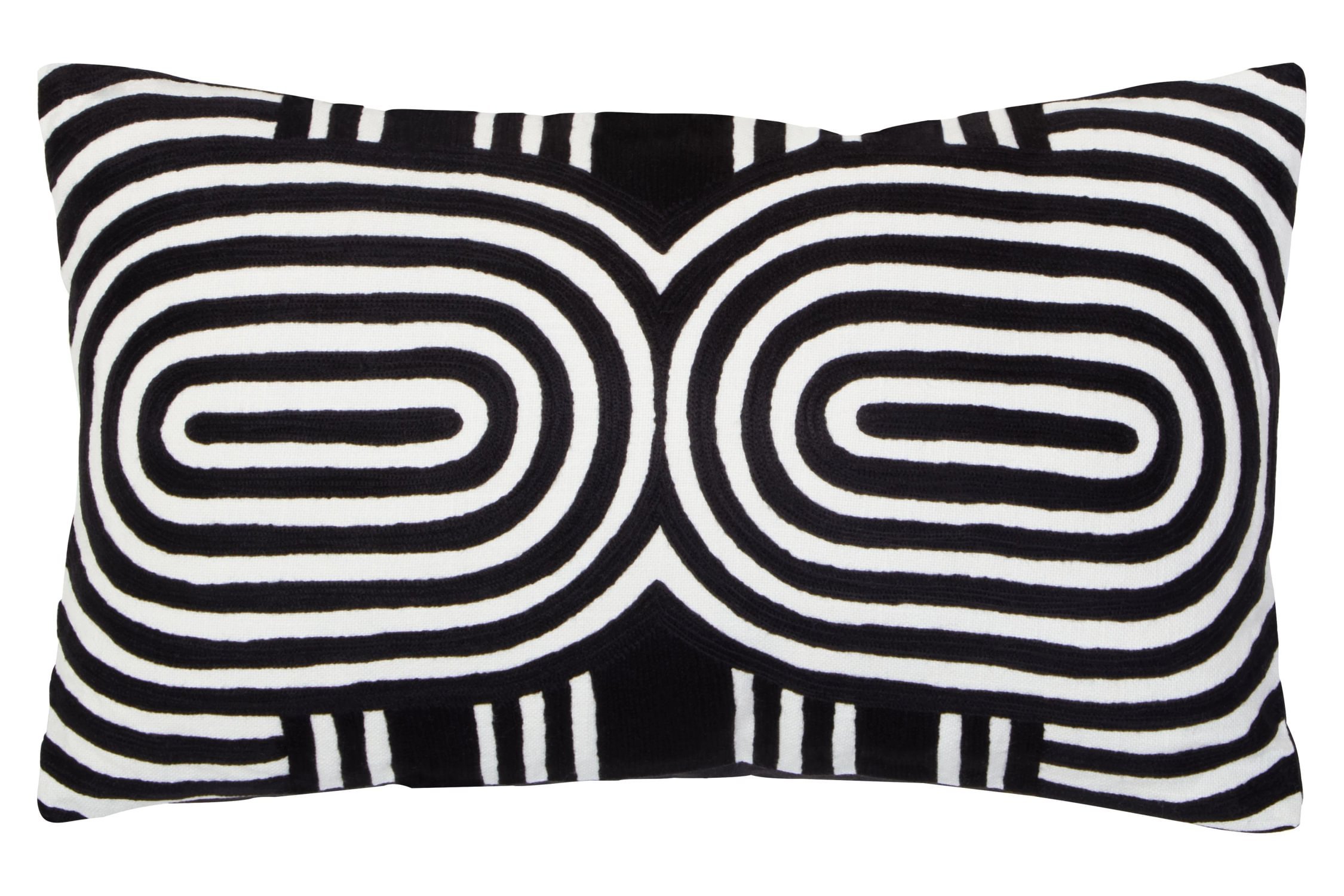 Orsina Bosie Ozella Patterned Rectangular Cushion – Black and White