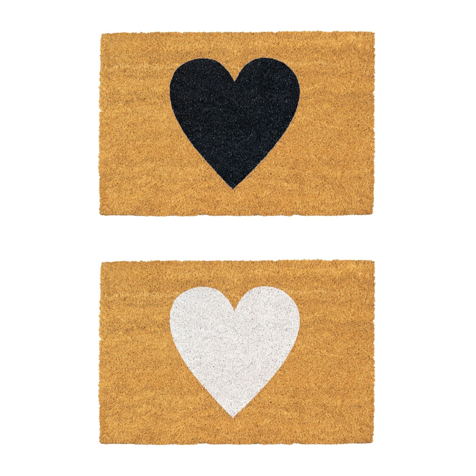 Nicola Spring Coir Door Mats - Hearts - Pack of 2