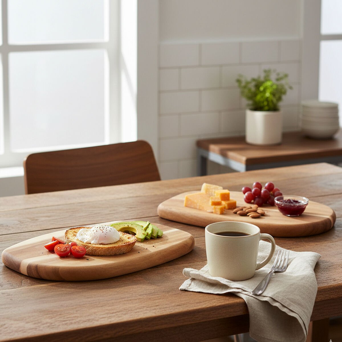 Orsina Kora Acacia Set of 2 Serving and Chopping Board