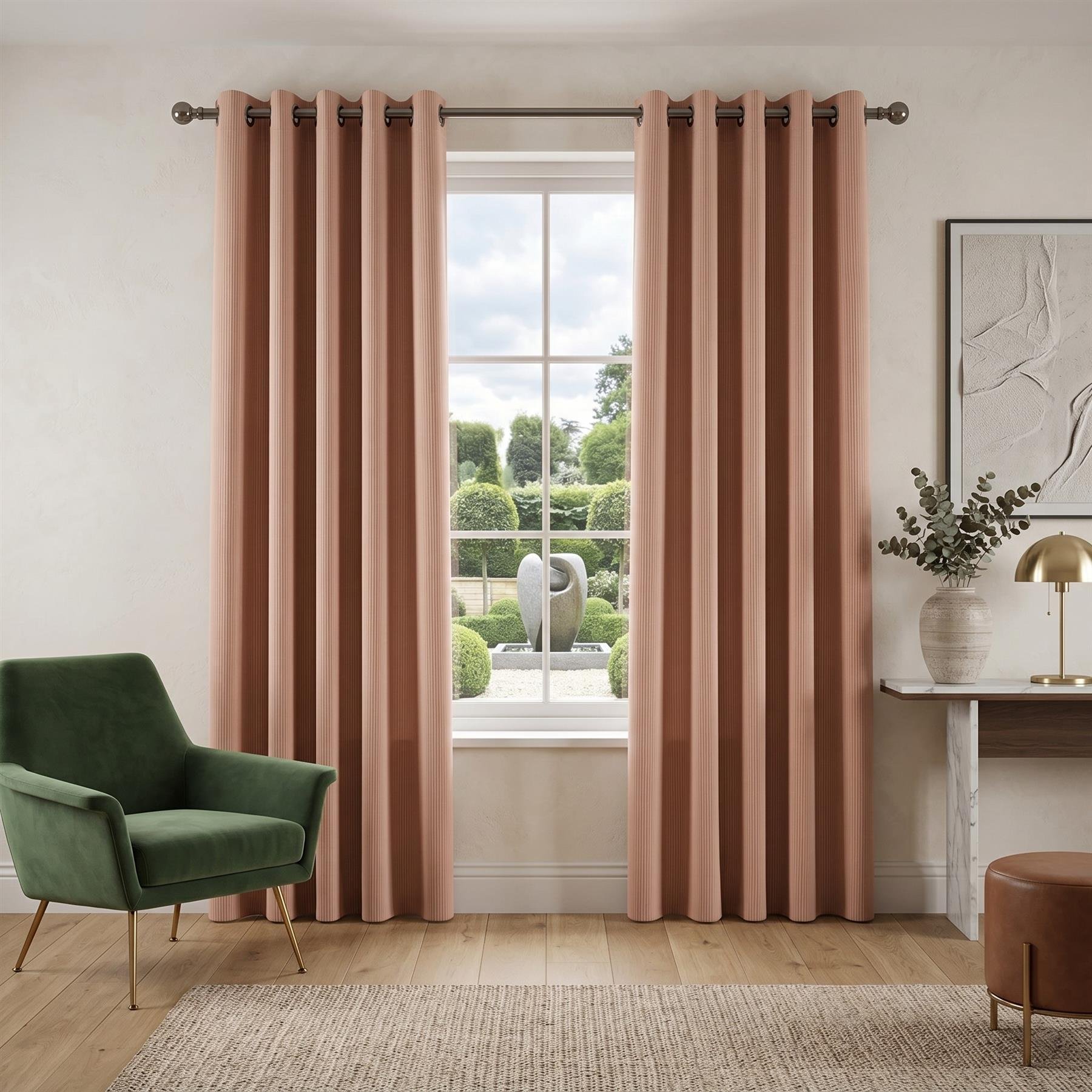 Luxury Living Plain Blackout Eyelet Curtains 229cm x 229cm - Pink