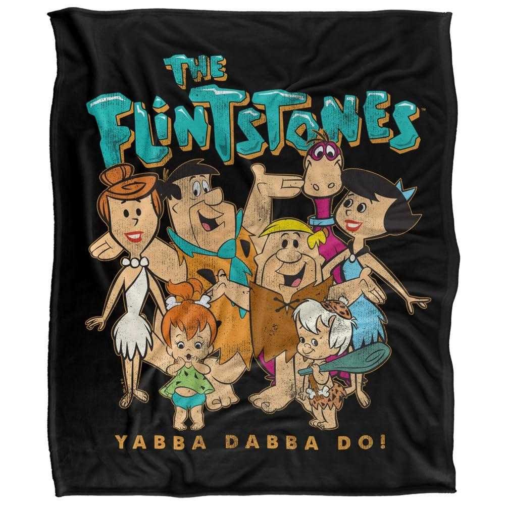 The Flintstones Yabba Dabba Doo Family Soft Touch Blanket - 152cm x 127cm