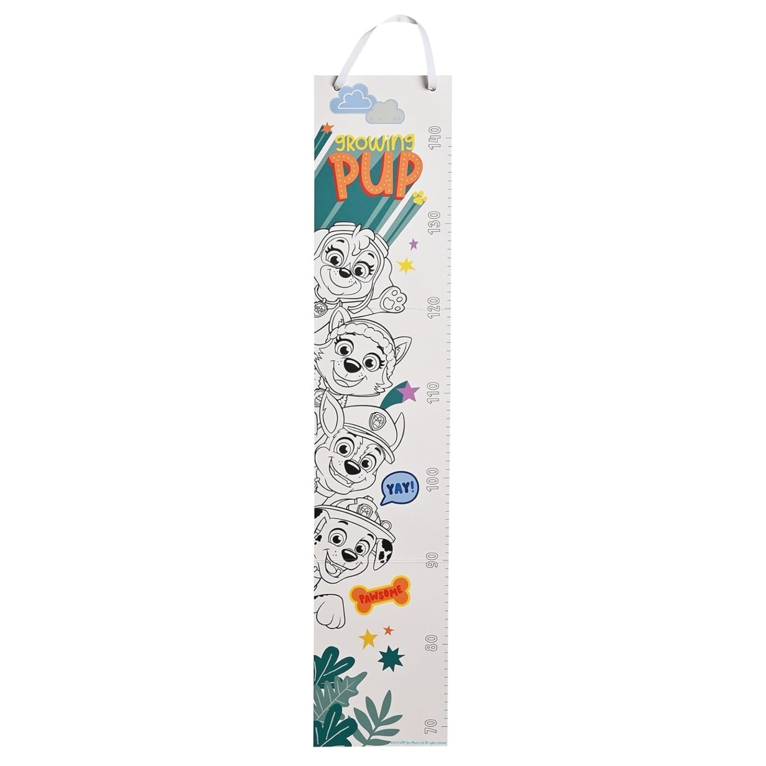 Widdop Paw Patrol "Growing Pup" Colour in Height Chart - White
