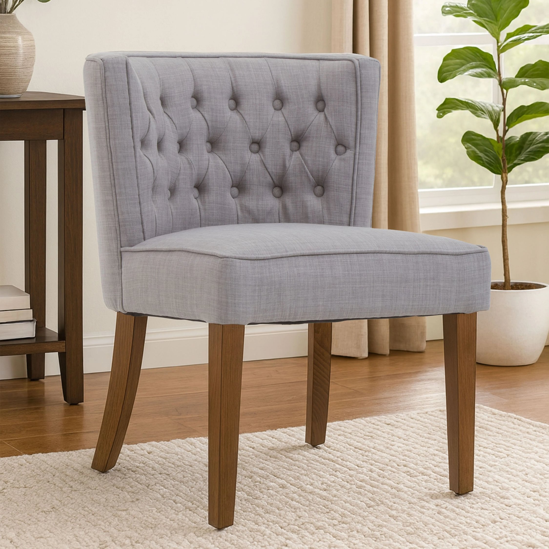 Orsina Parkside Fabric Curved Dining Chair – Grey