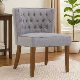 Orsina Parkside Fabric Curved Dining Chair – Grey