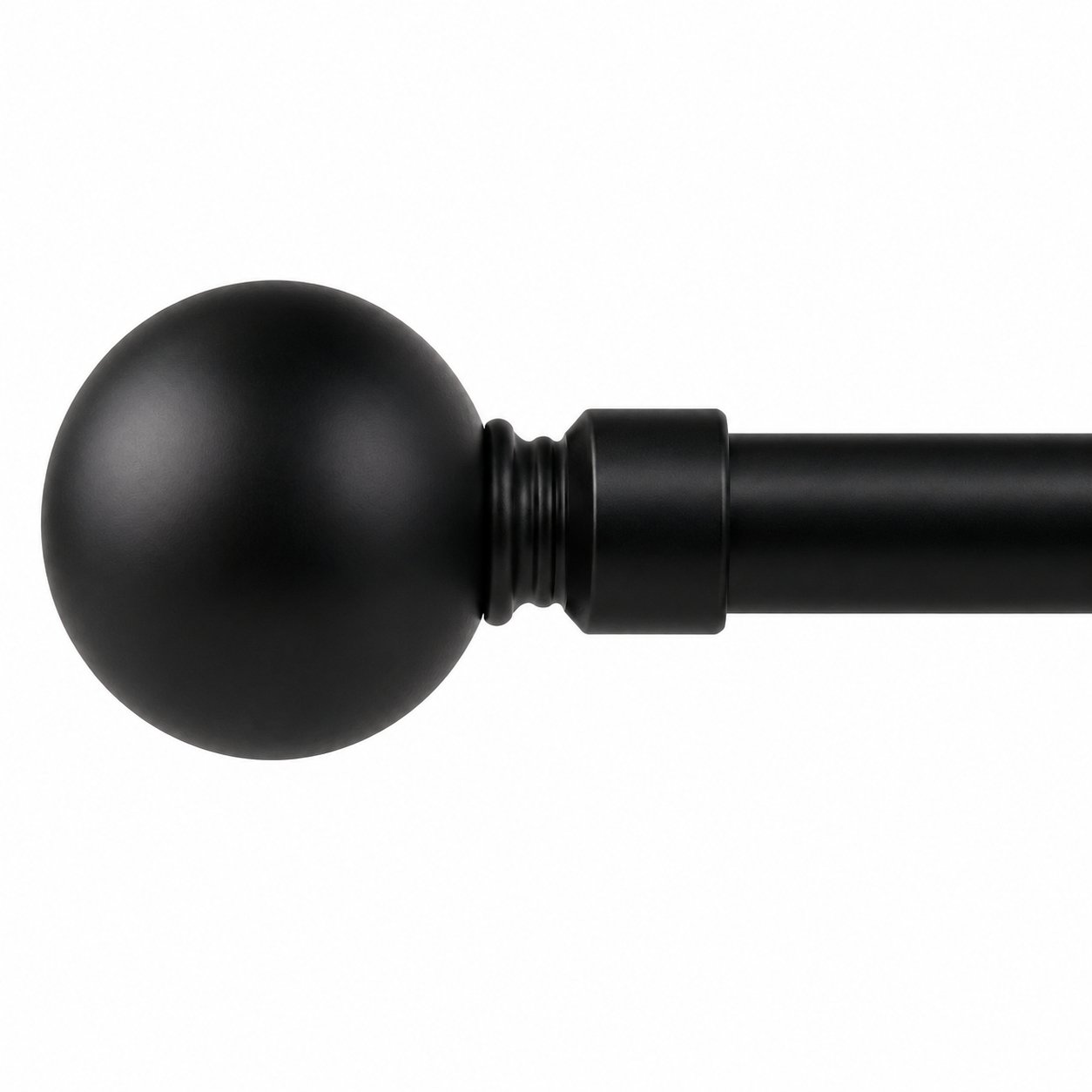 New Edge Blinds 16-19mm Black Ball Eyelet Curtain Pole - 120cm - 210cm
