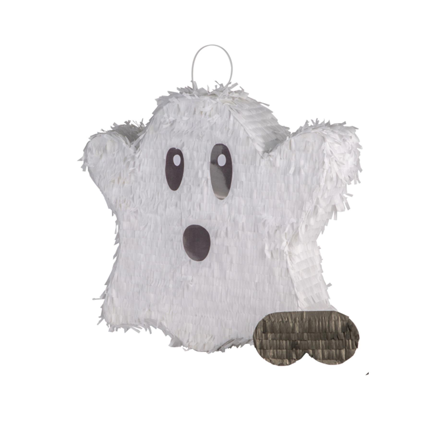 Fax Potato 2pc Halloween Ghost Pinata & Blindfold Set - White