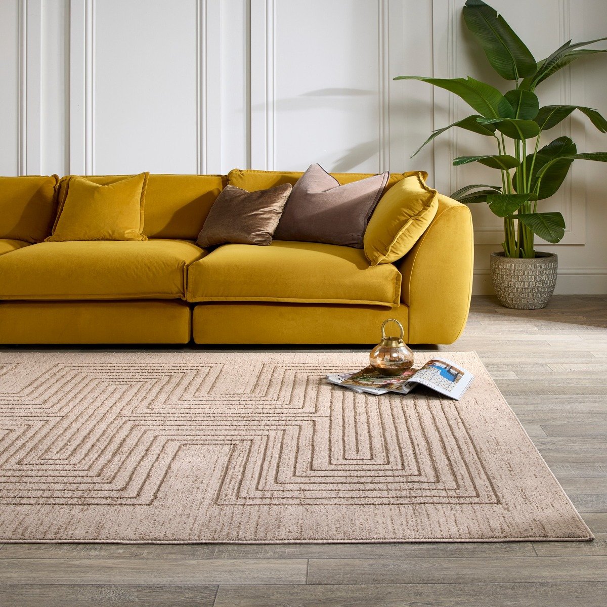 Mega Flooring Beige Modern Abstract Rug - 160 x 230cm