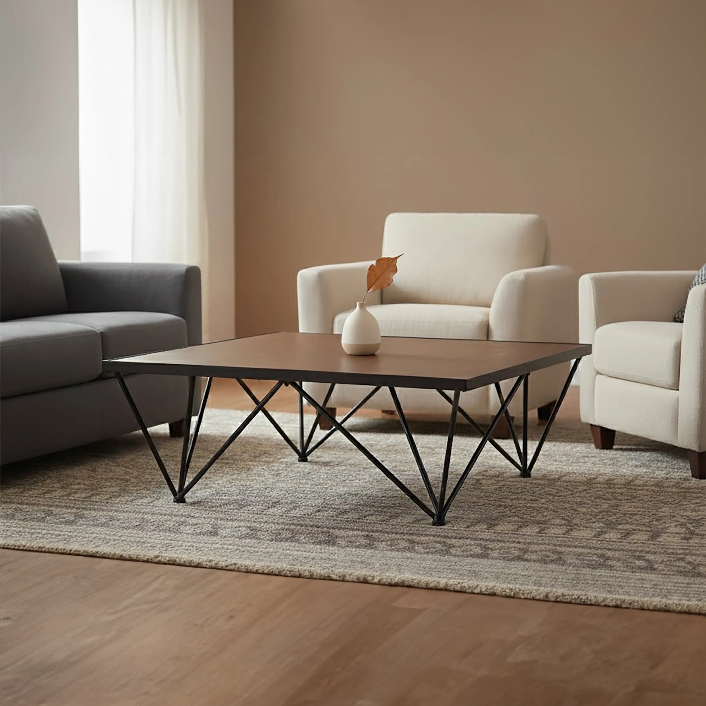 Orsina New Foundry Solid Wood Rectangular Coffee Table - Brown