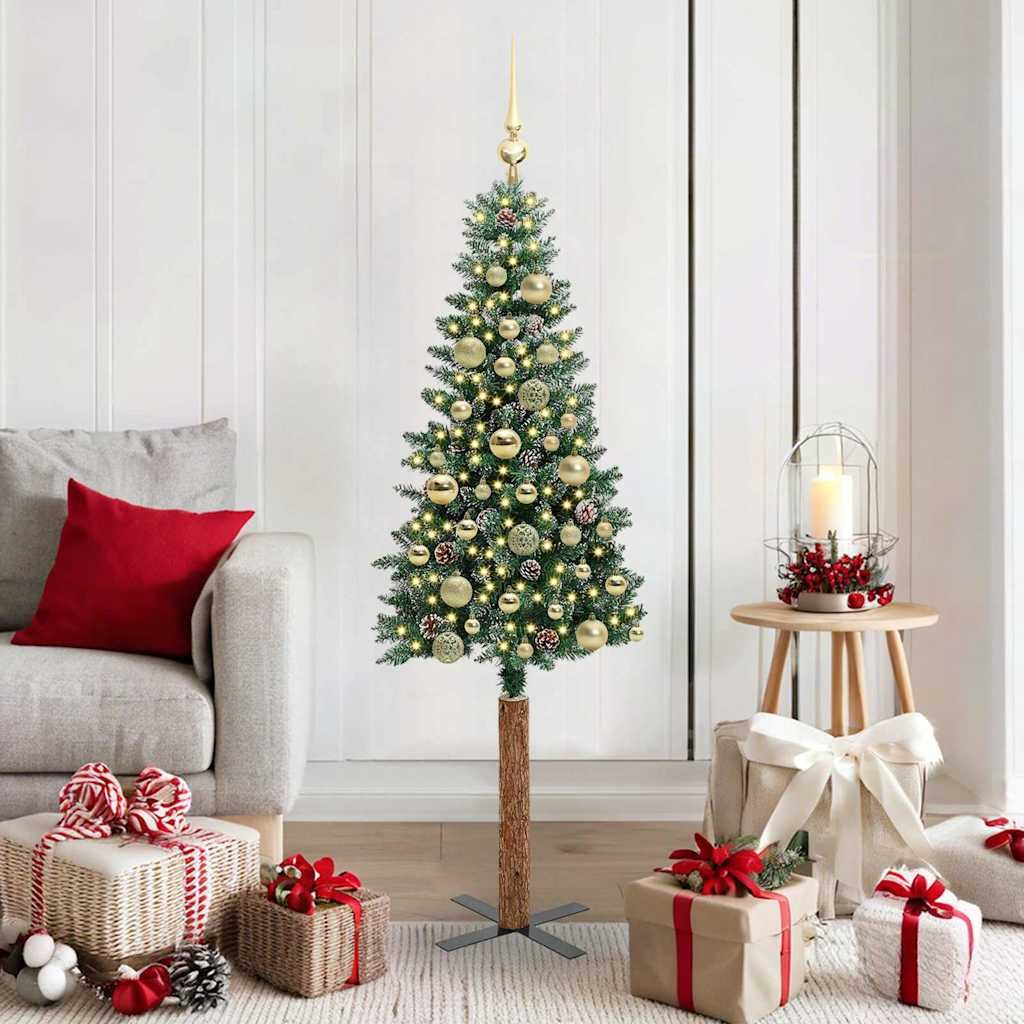 Walplus 150 LED Mini Lights Slim Artificial Christmas Tree - Green - 150 cm