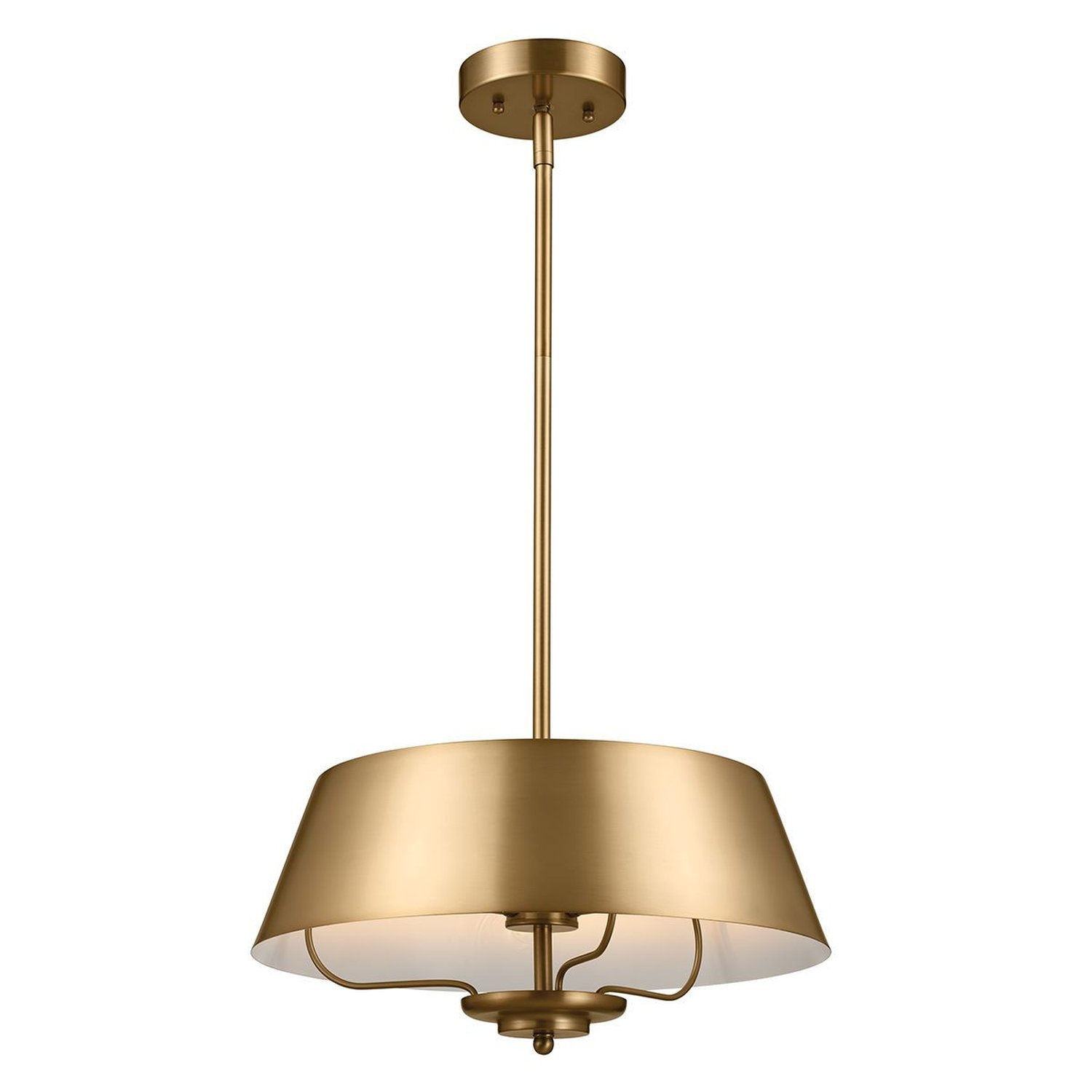 Elstead Luella 3 Arm Pendant Light - Brushed Natural Brass