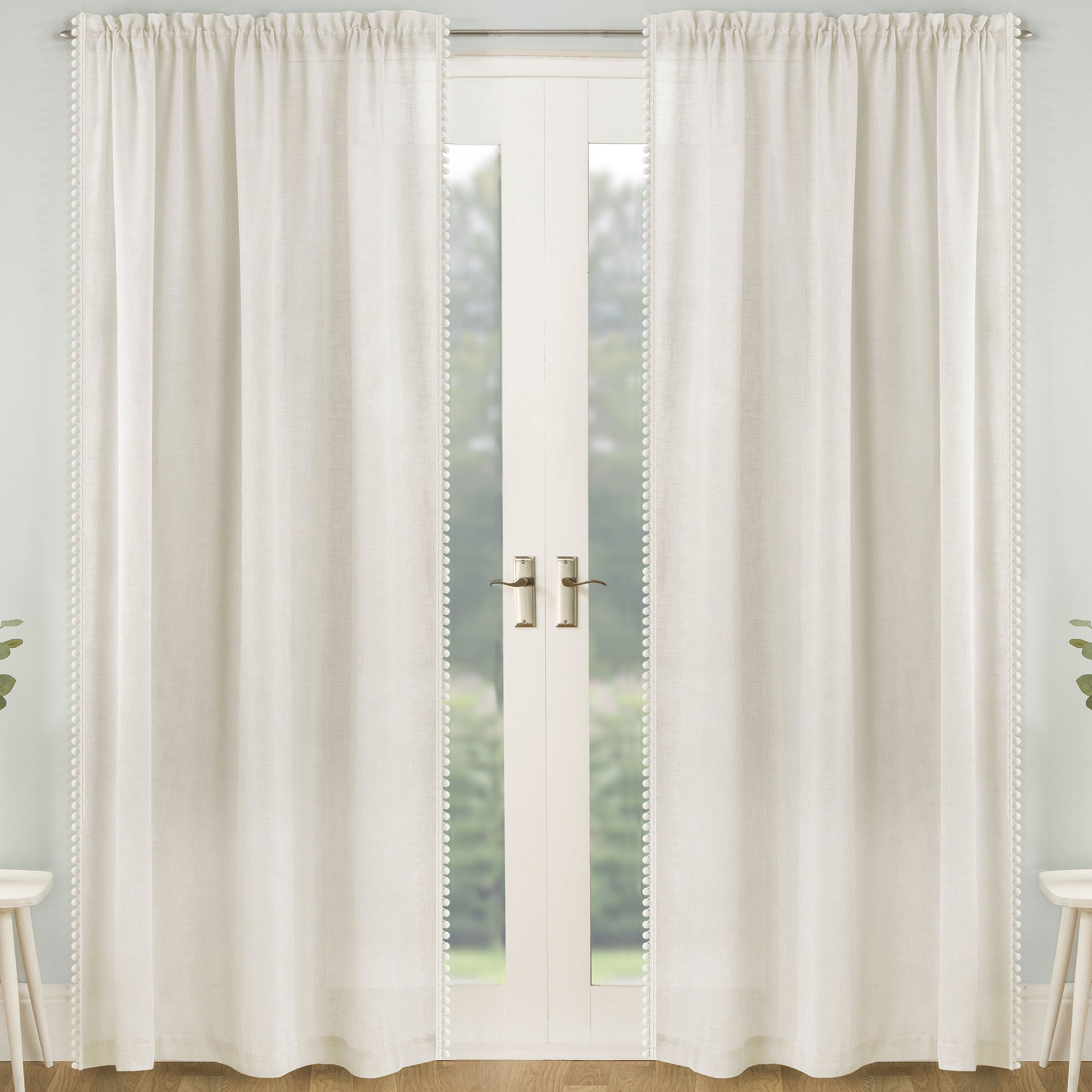 Tyrone Textiles Tahiti Rod Pocket Voile Panels - 140 x 122cm - Cream