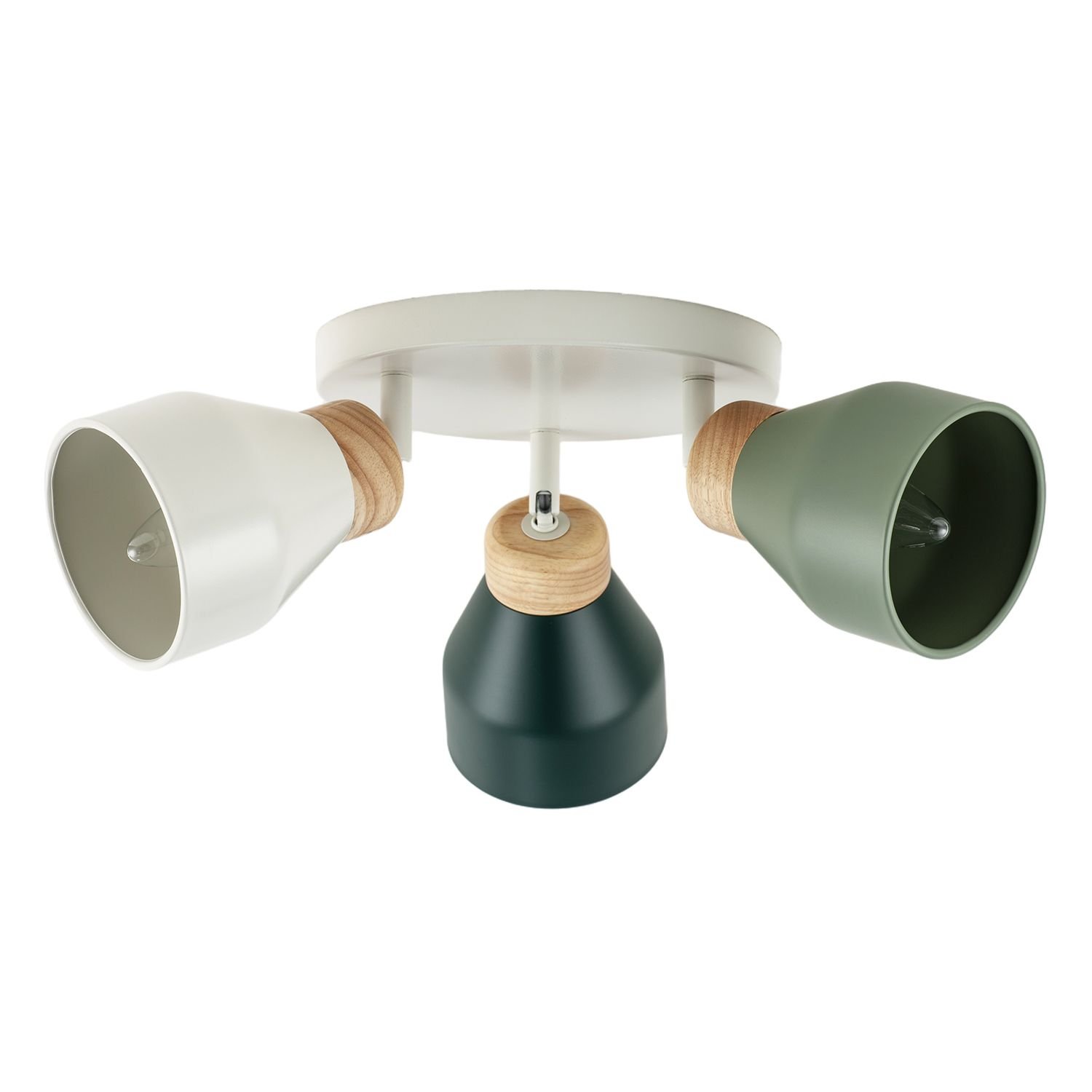 Happy Homewares Green Scandinavian Spot in Olive Ceiling Light - 23cm