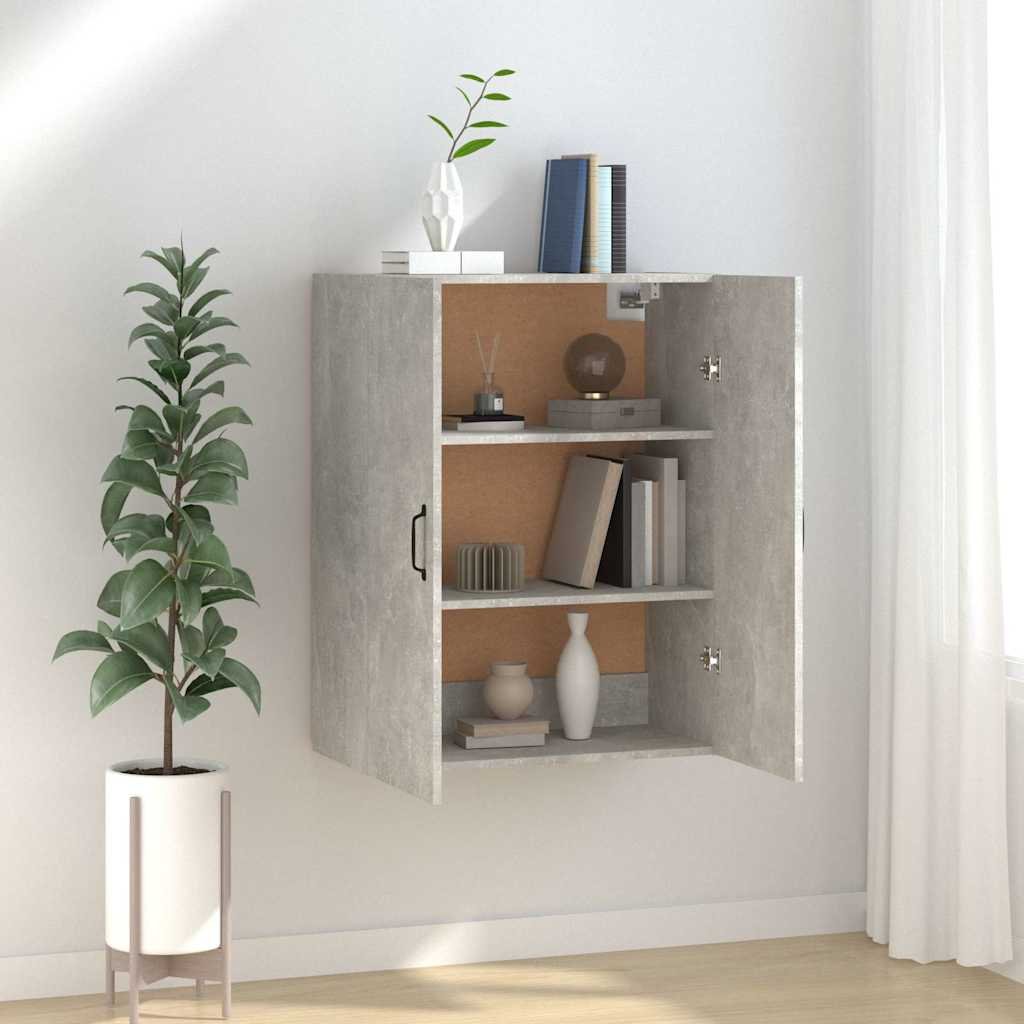 Walplus Engineered Wood Wall Mounted Cabinet - Granite Grey - 69.5 x 34 x 90 cm