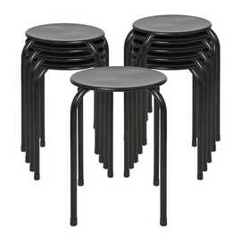 Harbour Housewares Metal Stacking Stools - Matt Black - Pack of 10