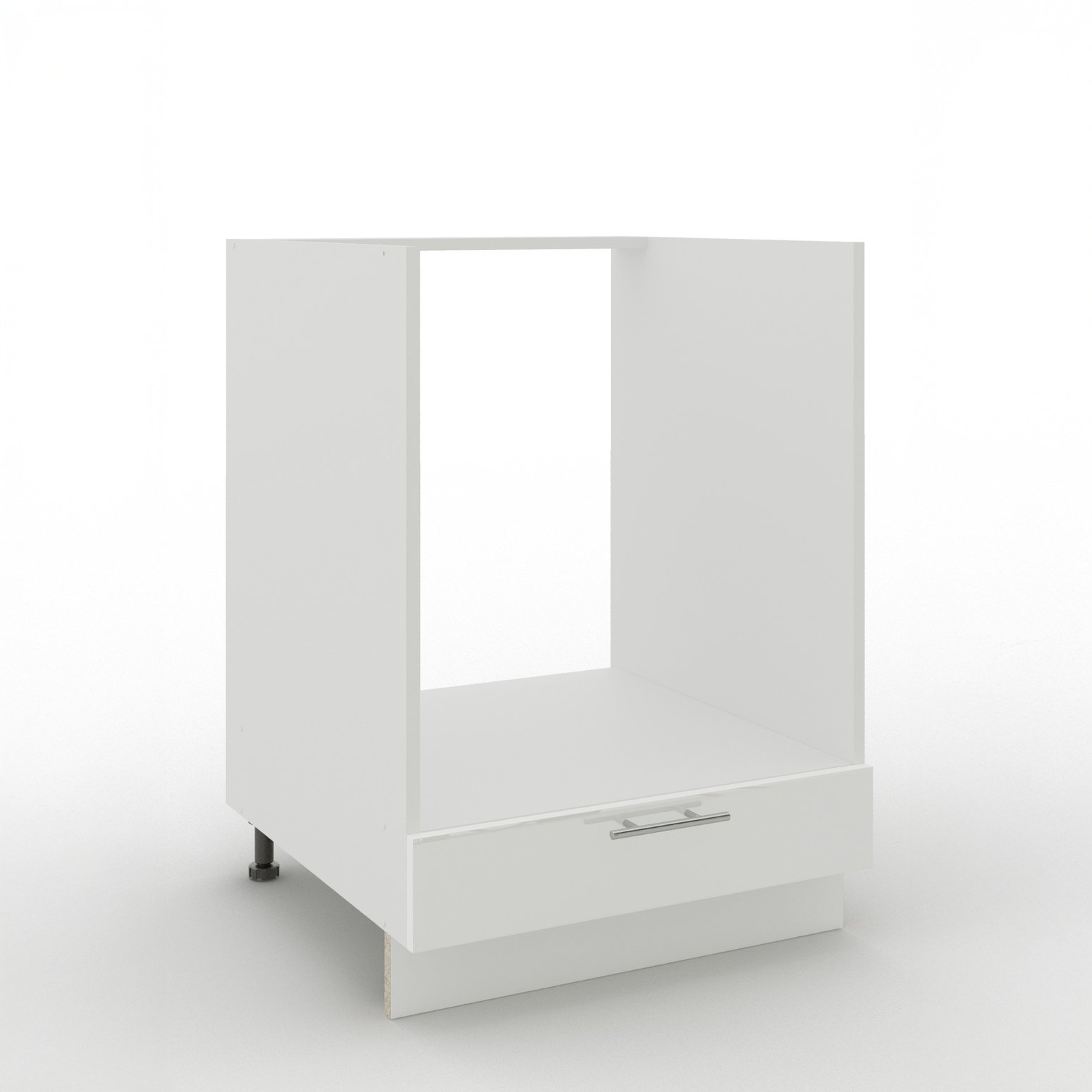 JD Greta 600mm Adjustable Leg Base Oven Cabinet with Front - White Gloss