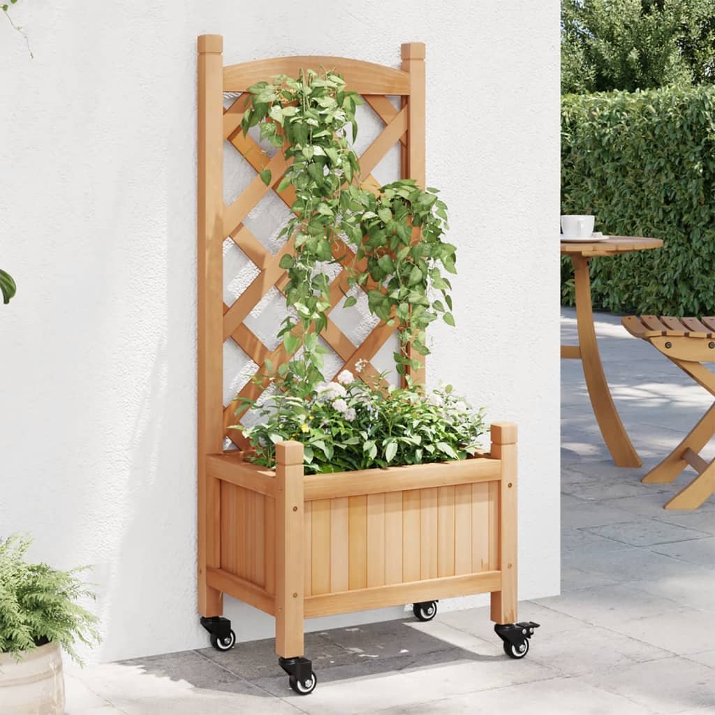 Walplus Firwood Garden Planter - Brown - 40 x 30 x 97.5 cm