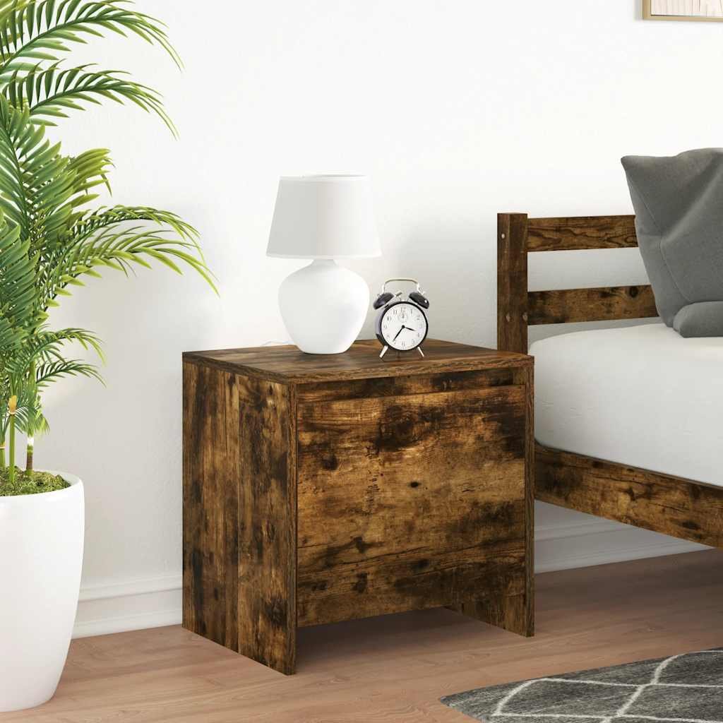 Walplus Engineered Wood Bedside Cabinet - Dark Oak - 45 x 34 x 44.5 cm