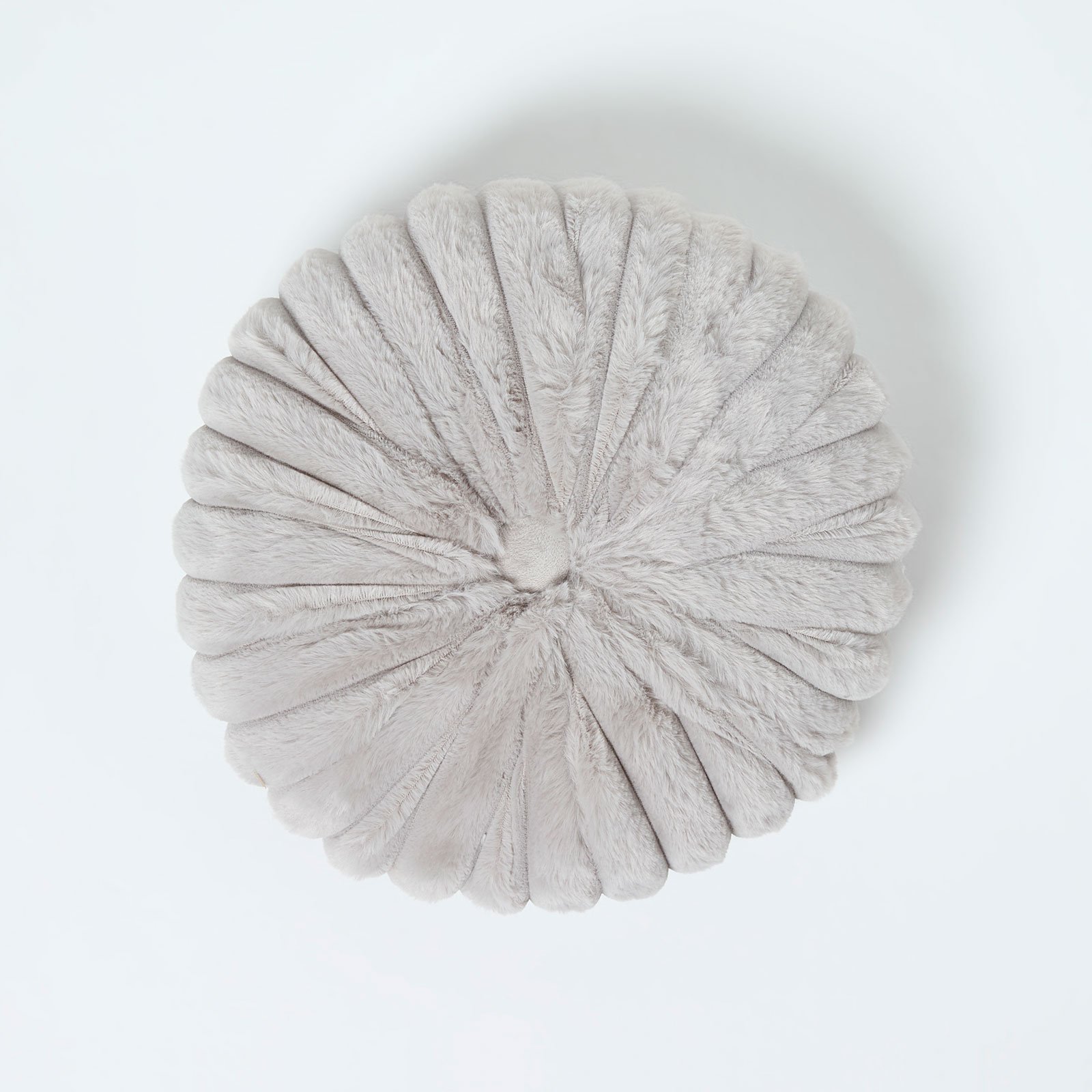 Homescapes Round Button Cushion – Grey