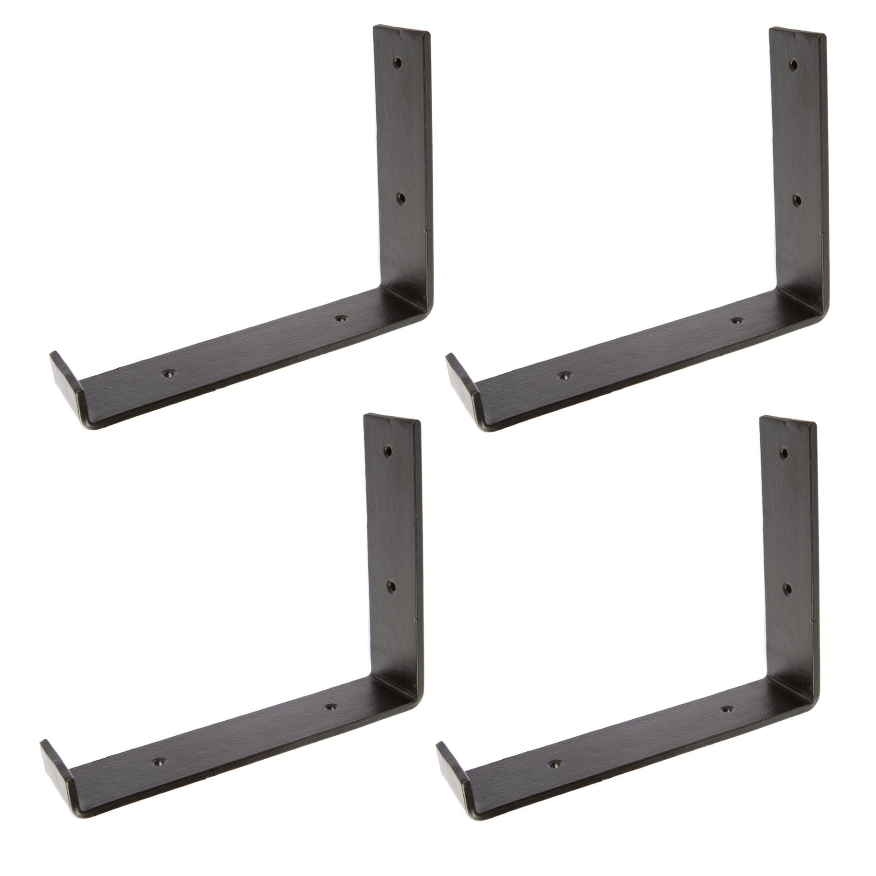 Hammer & Tongs Scaffold Board Iron Shelf Bracket - Black - Set of 4