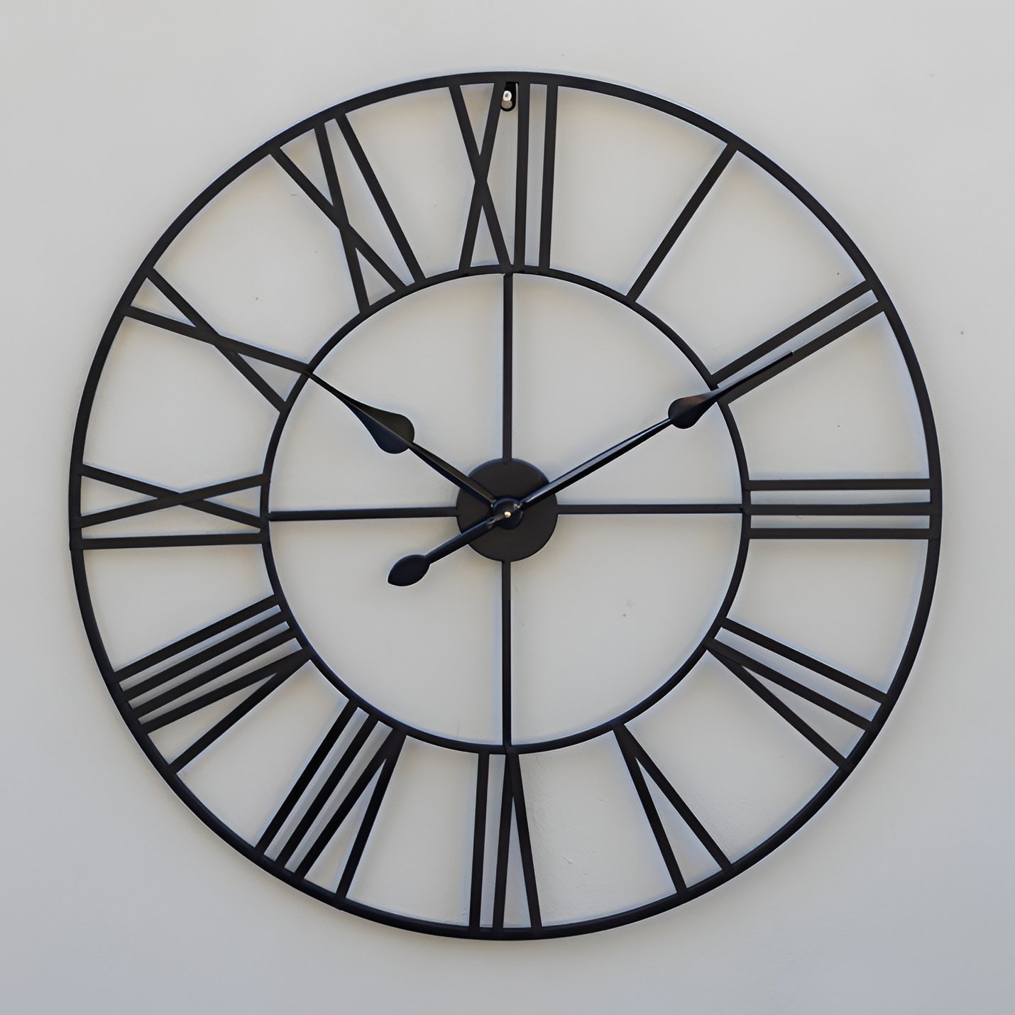 Primrose 80cm Open Dial Skeleton Wall Clock - Black