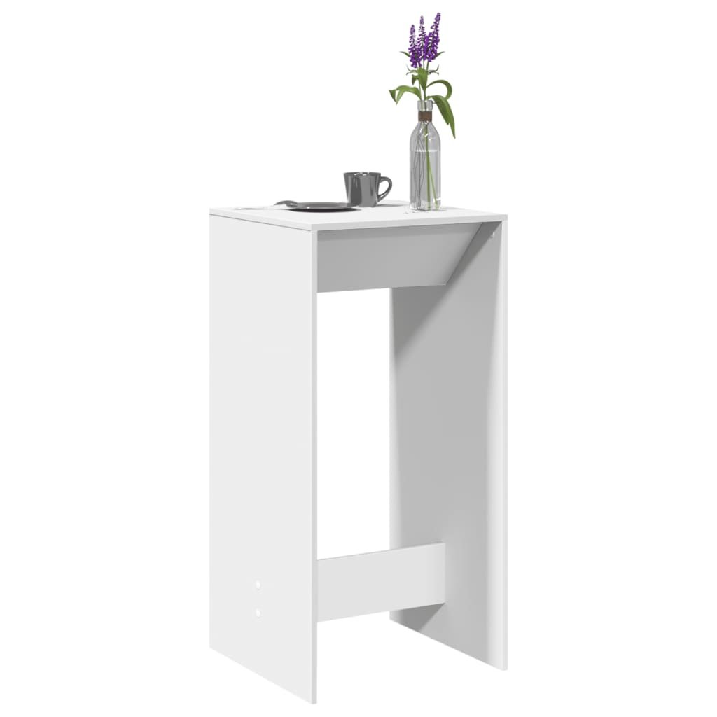 Walplus Engineered Wood Bar Table - White - 51 x 50 x 103.5 cm