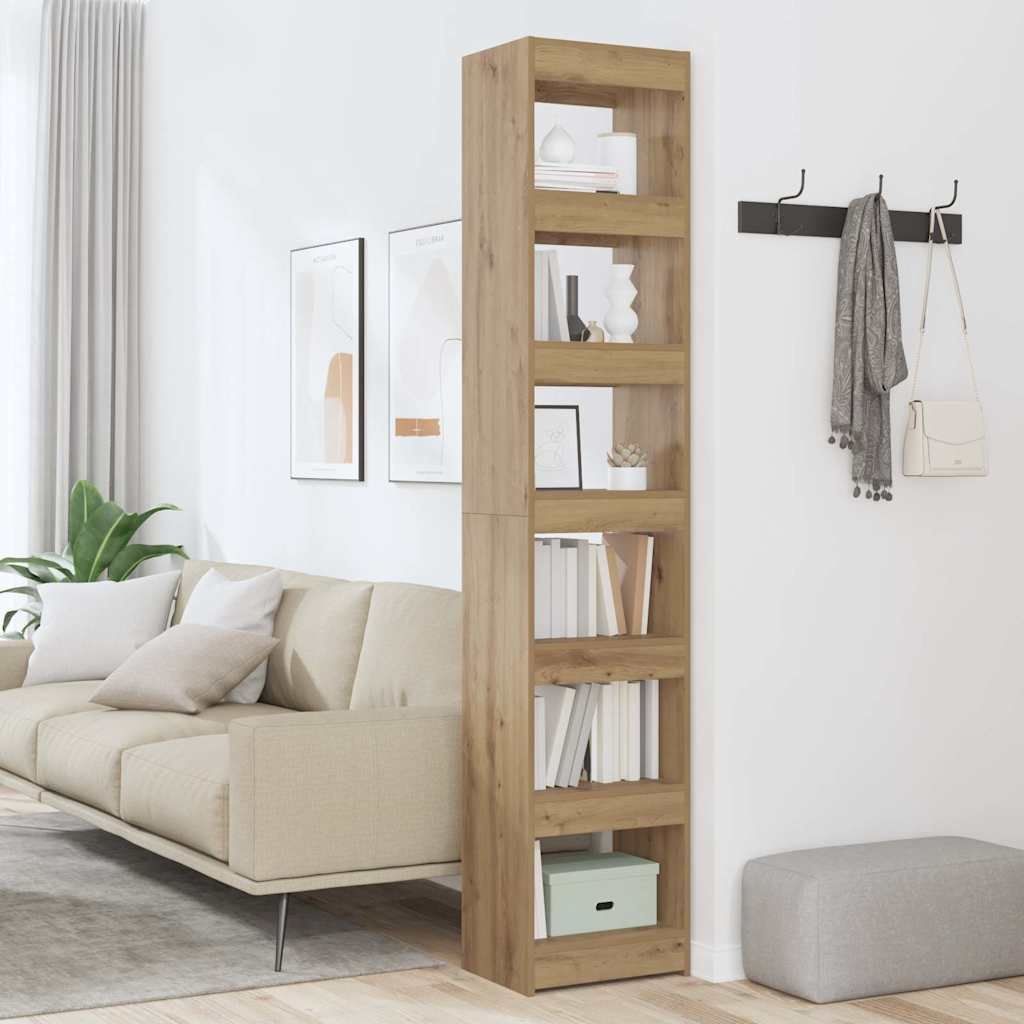 Walplus Engineered Wood Book Cabinet - Oak - 40 x 30 x 198 cm