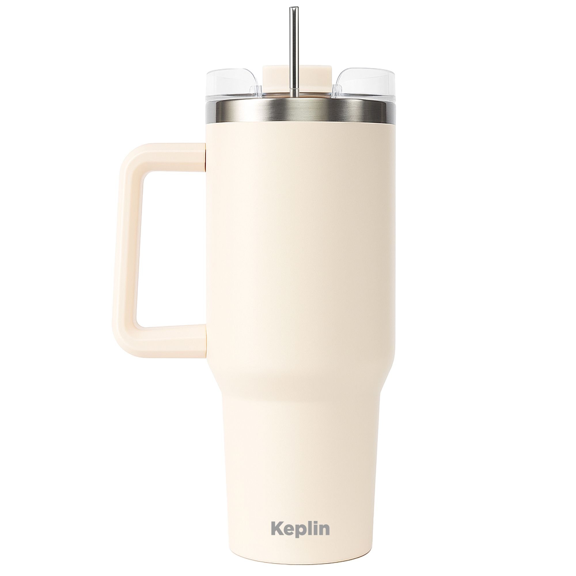 Keplin Insulated Stainless Steel Tumbler With Handle - 40oz - Cream White