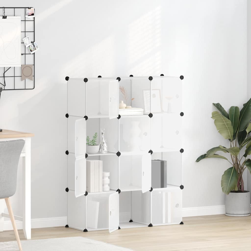 Walplus 12-Cube Storage Cube Organiser - Transparent - 94 x 31.5 x 123.5 cm