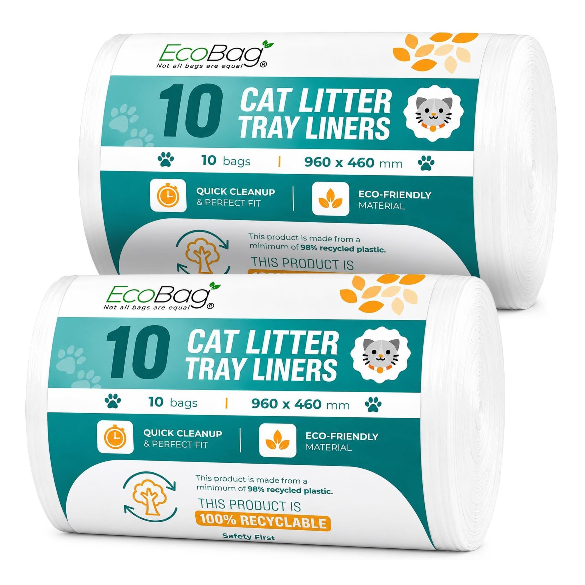 EcoBag 30L 27 Micron Cat Litter Tray Liners - Pack of 20