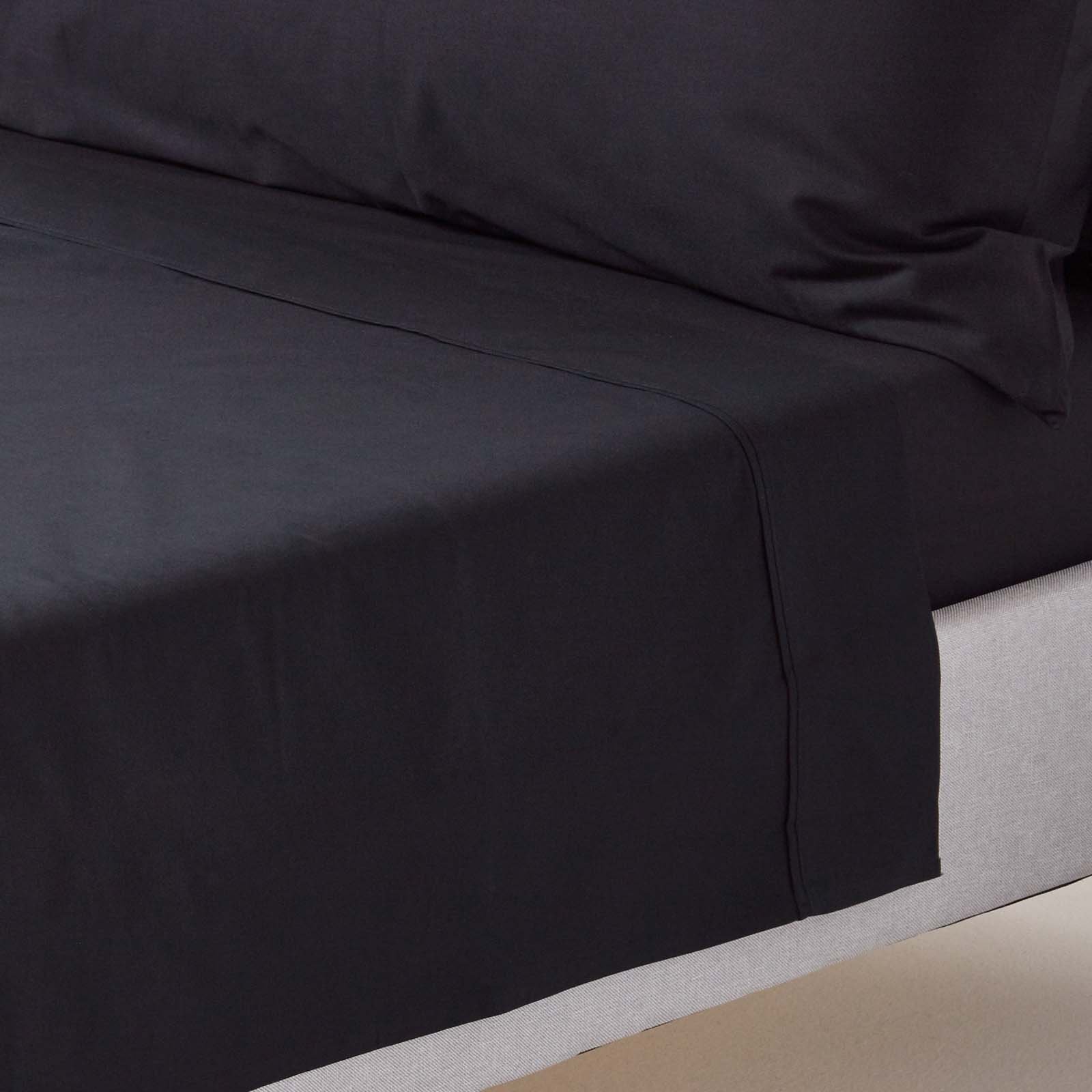 Homescapes Egyptian Cotton Black Flat Sheet - Single