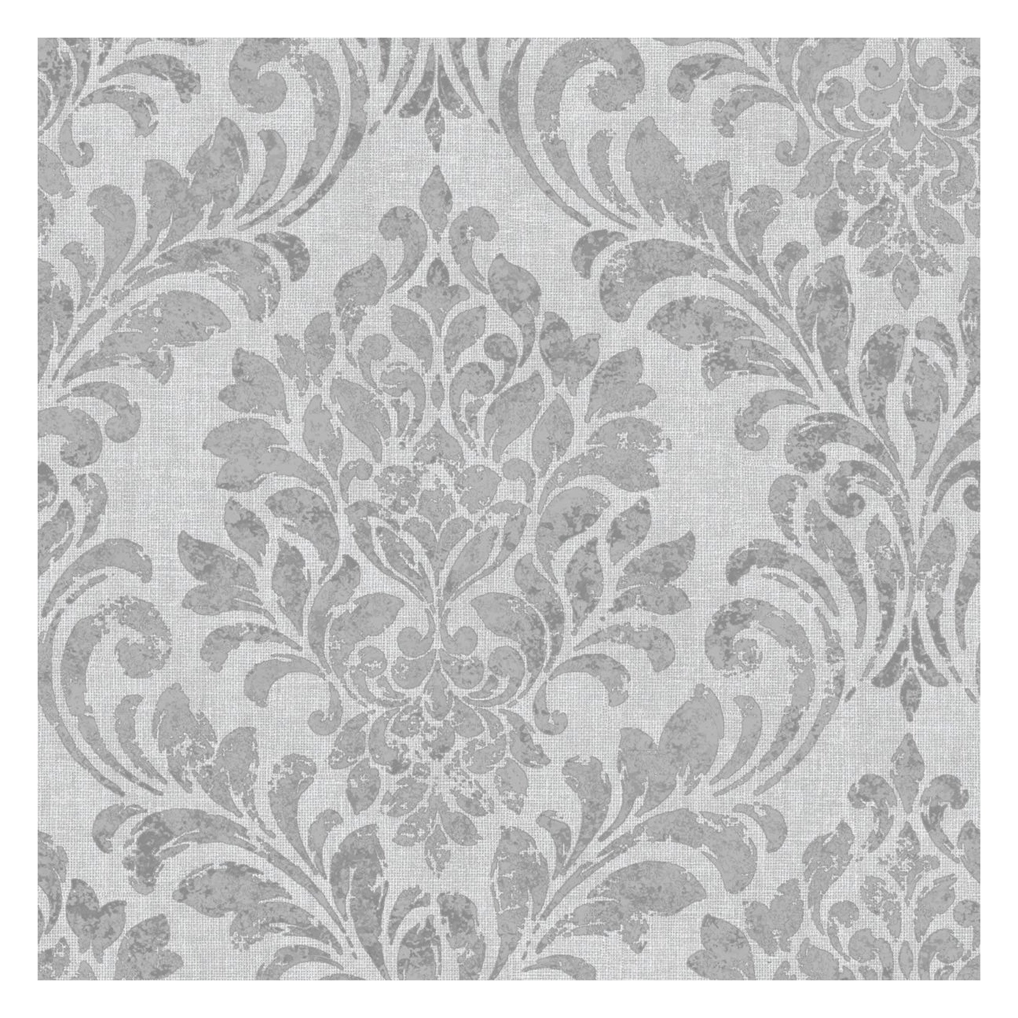 Muriva Eleanor Damask Wallpaper - Grey