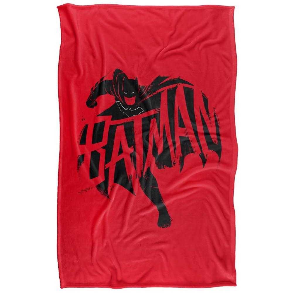 Batman Running Supersoft Red & Black Blanket - 152cm x 127cm
