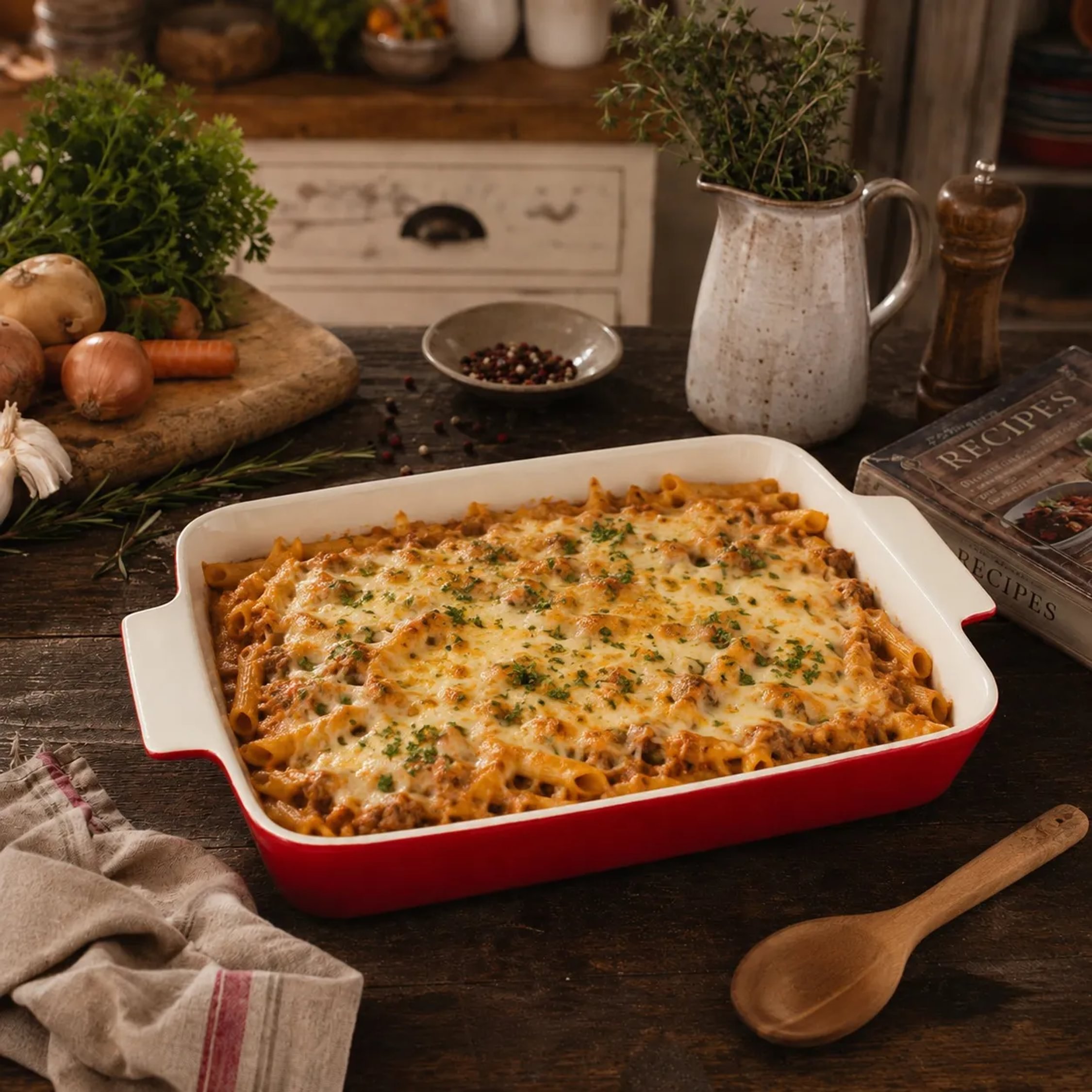 Orsina From Scratch Stoneware Rectangular Baking Dish - Red