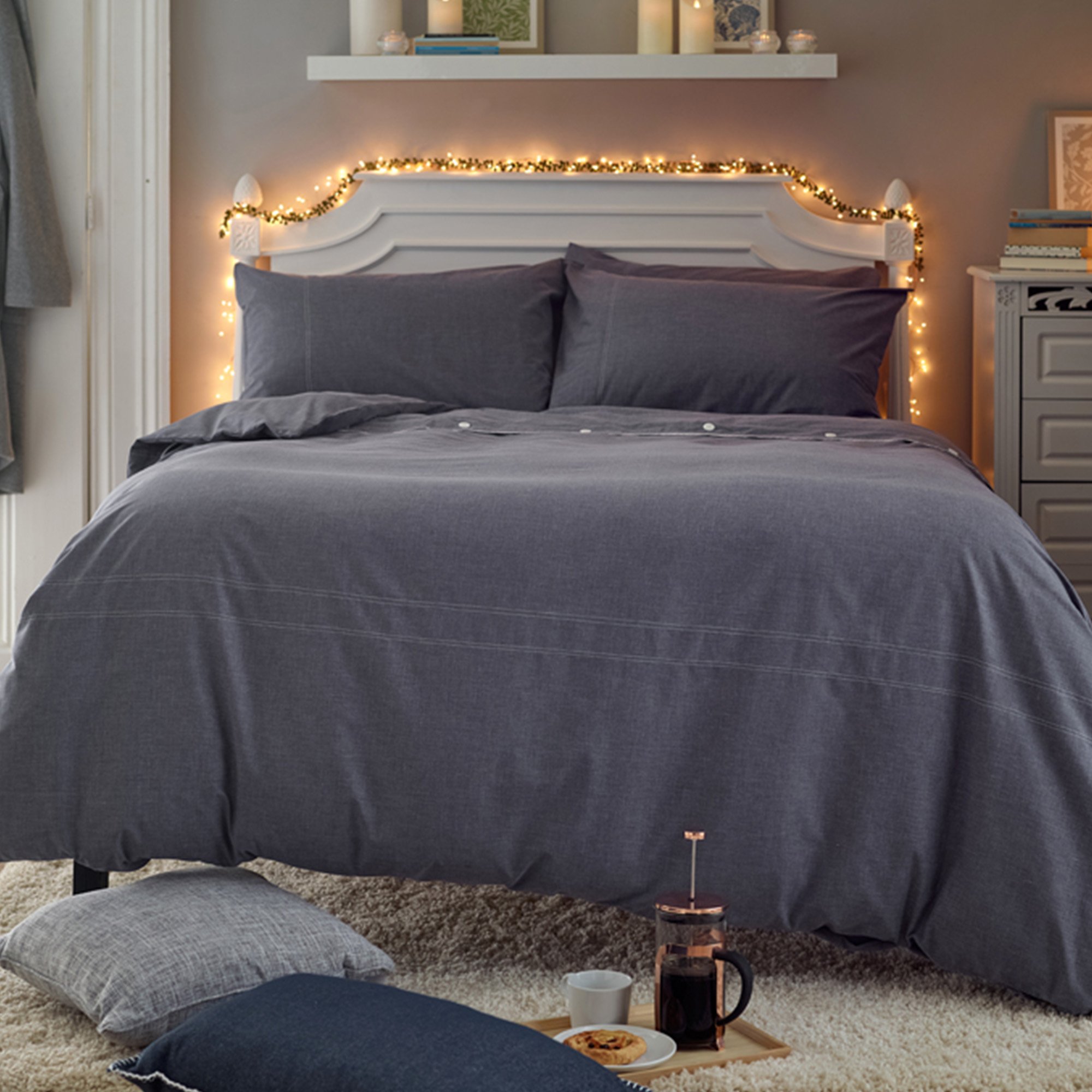 Deyongs Southwick Navy Floral Printed Duvet Set - Double