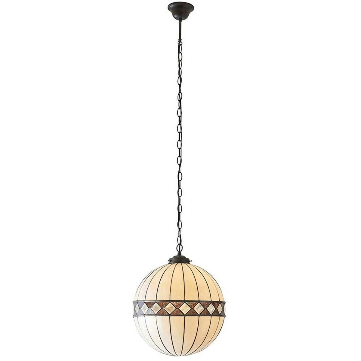 Loops Direct Glass and Steel Pendant Light - Bronze and Natural
