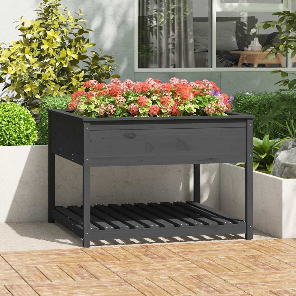 Walplus Wood Garden Planter - Grey - 111.5 x 111.5 x 81 cm