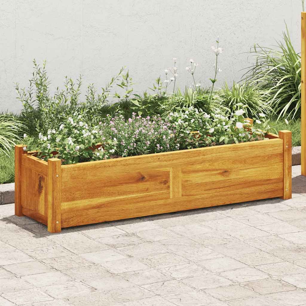 Walplus Acacia Wood Raised Garden Bed - Brown - 100 x 30 x 25 cm
