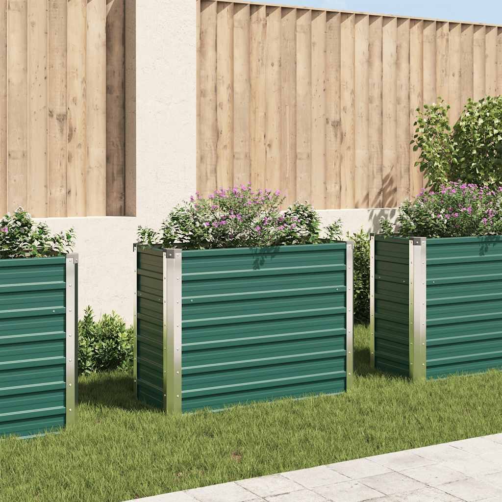 Walplus Galvanised Steel Raised Garden Bed - Green - 100 x 40 x 77 cm