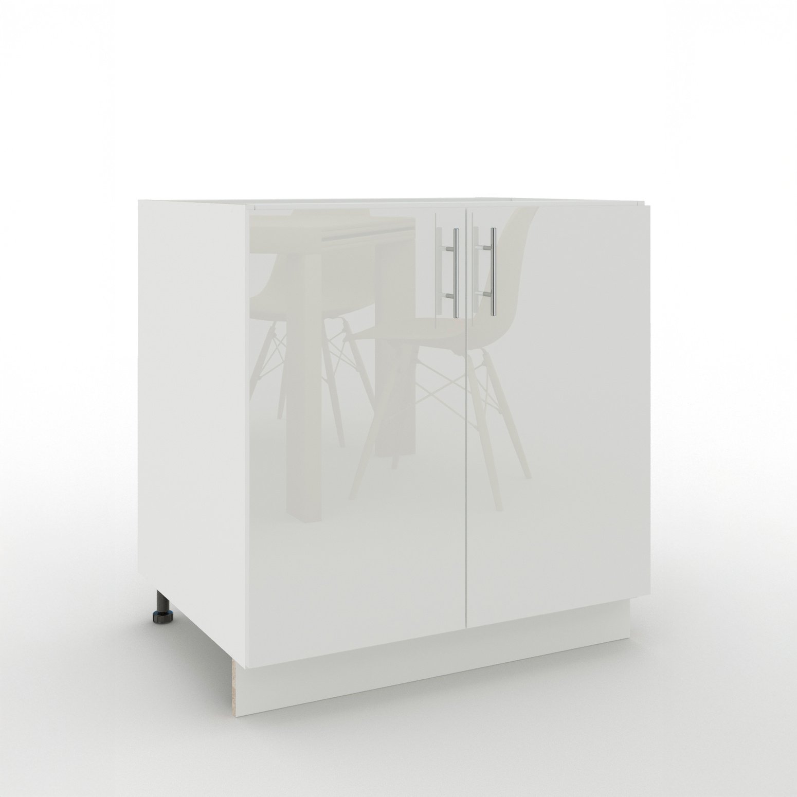 JD Greta 800mm Adjustable Leg Sink Cabinet with 2 Doors - White Gloss